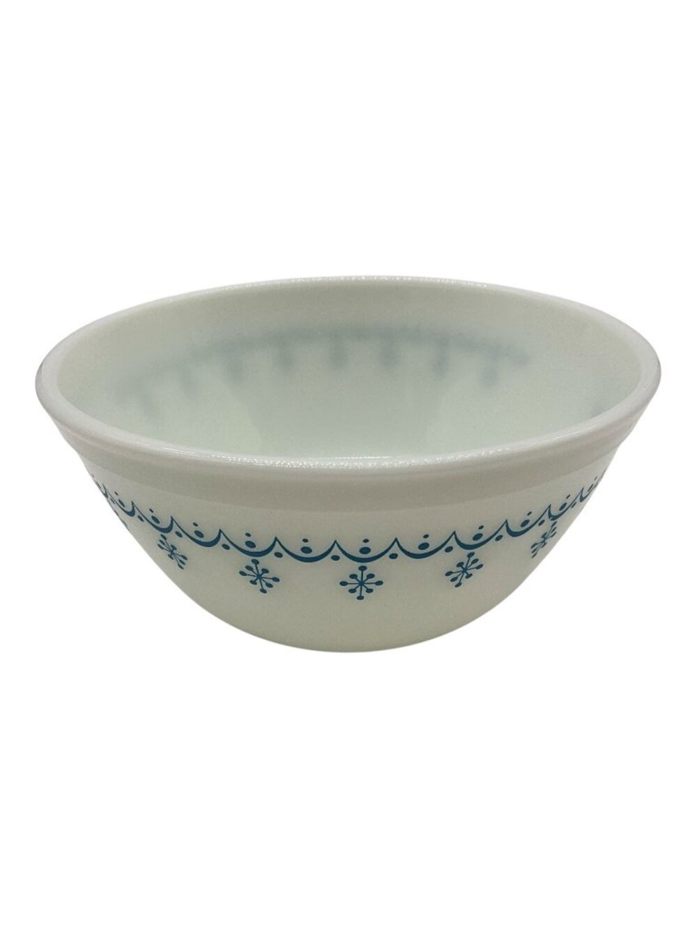 Pyrex 1.5 Quart Snowflake Blue or Garland Pattern Bowl Number 402 Vintage 1970s